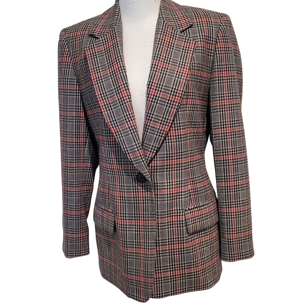 Pendleton Vintage Wool Tartan Plaid Blazer Jacket Sz 6 Petite Preppy Classic